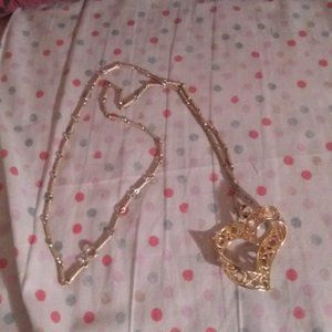 Golden Twisted Heart Necklace